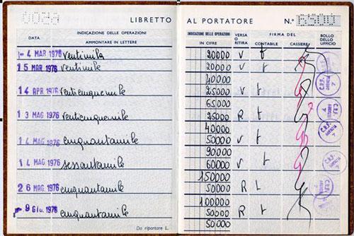 Un vecchio libretto di risparmio