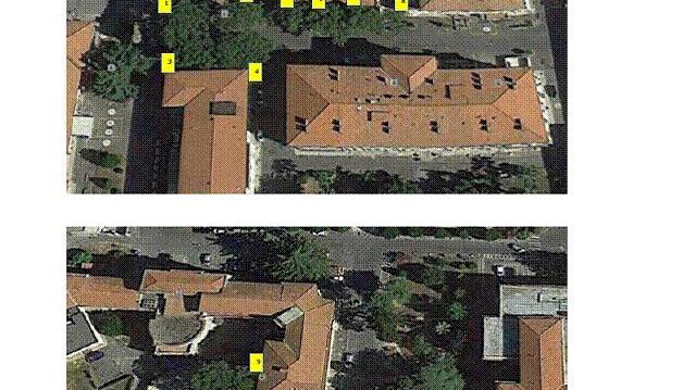 Una veduta dall'alto dell'area oggetto dell'intervento di taglio dei pini