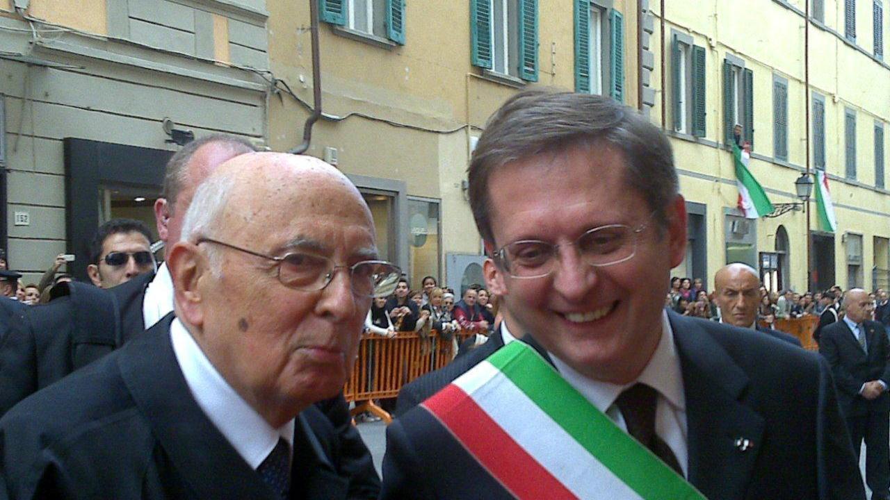 Giorgio Napolitano con il sindaco Marco Filippeschi