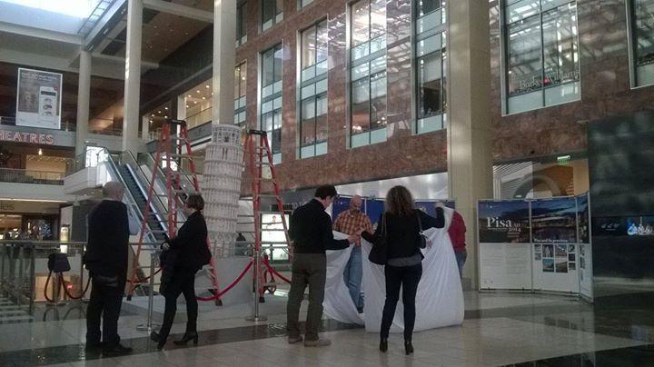 La Torre in alabastro in fase di assemblaggio negli Usa