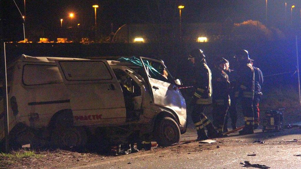 Il furgone sul quale viaggiava la vittima
