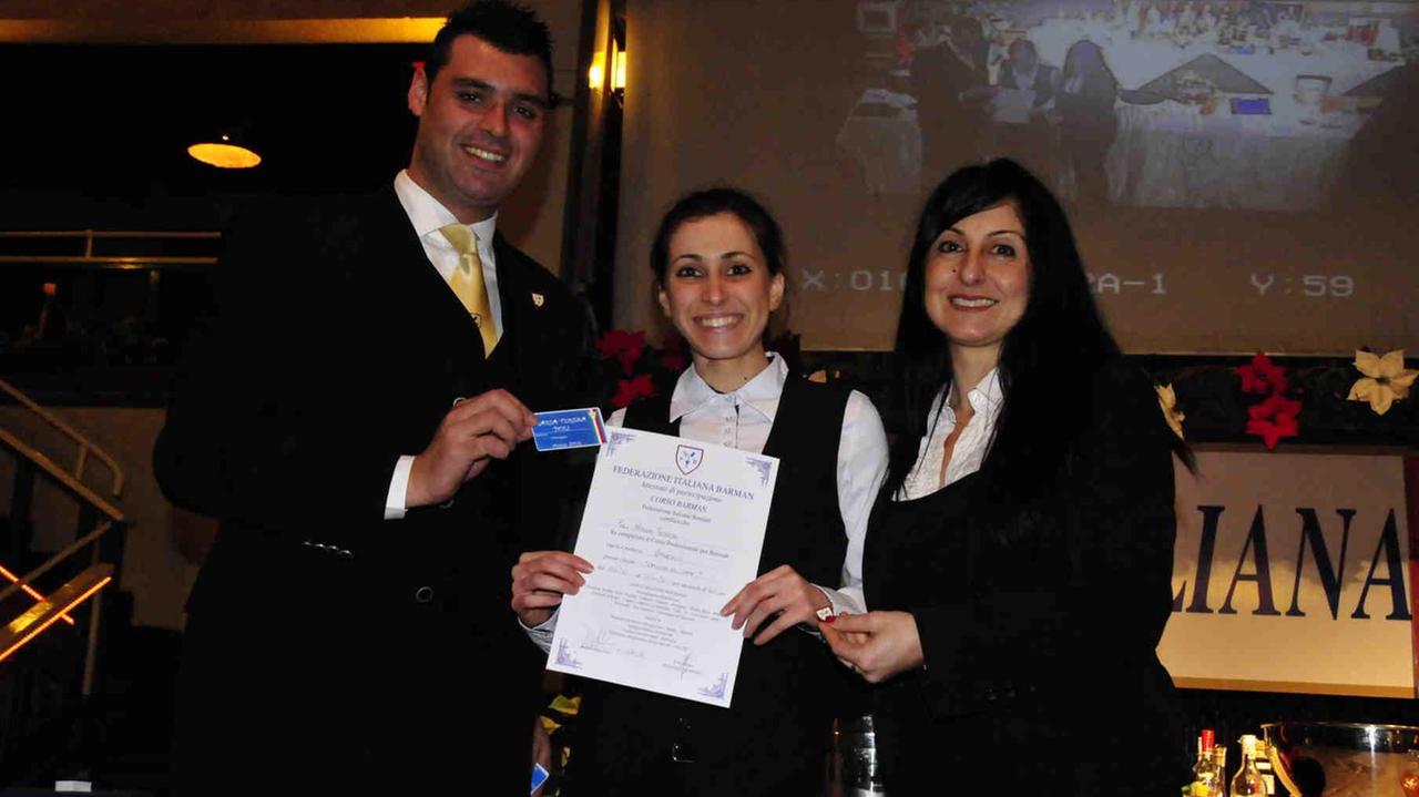 I vincitori del corso per barman