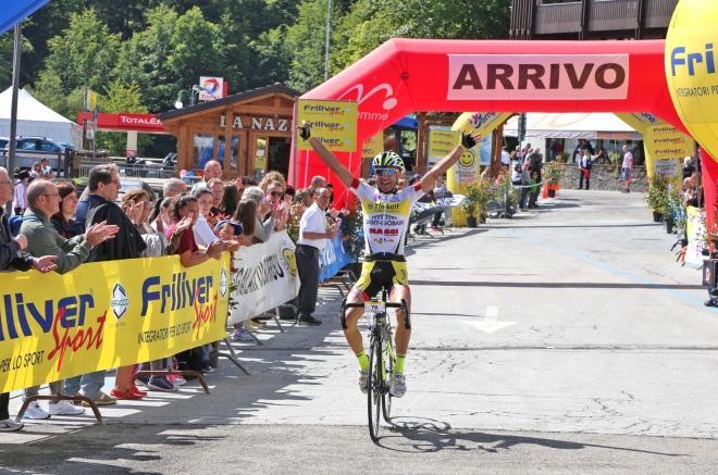Alfonso Falzarano all'arrivo della Prato-Abetone nel luglio 2014