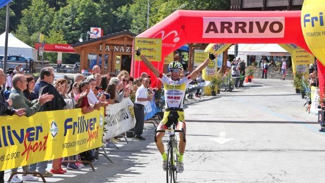 Alfonso Falzarano all'arrivo della Prato-Abetone nel luglio 2014