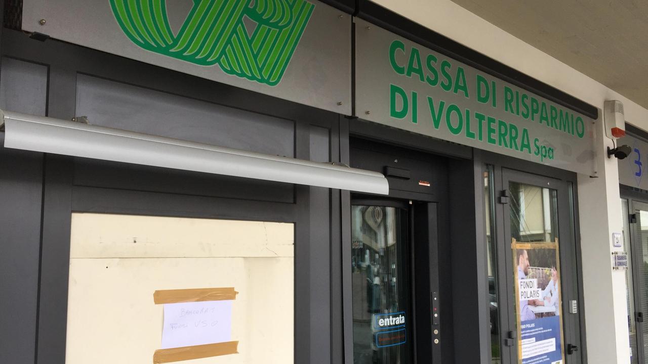 Il Bancomat svaligiato a Capannoli