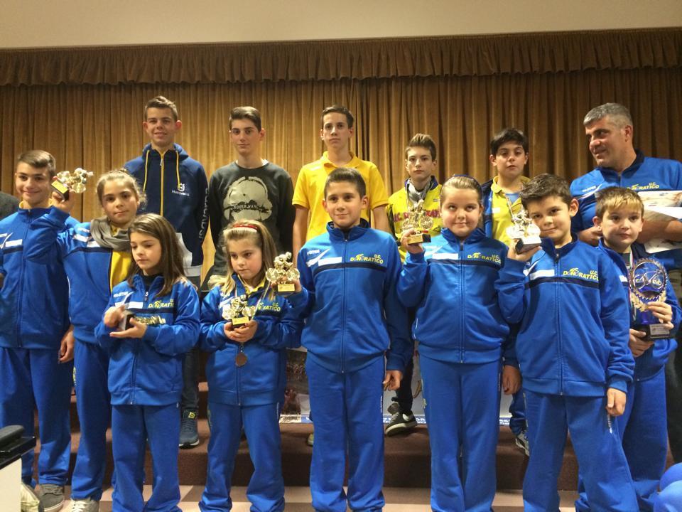 La squadra dei giovani ciclisti dell'Uc Donoratico