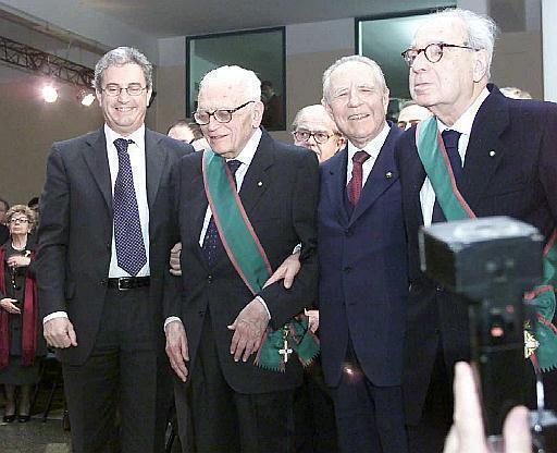 Da sinistra Furio Diaz, Carlo Azeglio Ciampi e Nicola Badaloni