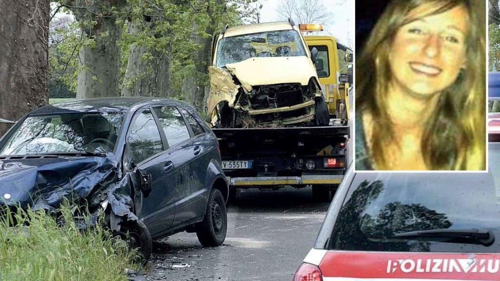 Le auto coinvolte nell'incidente e, nel riquadro, Alessandra Palla