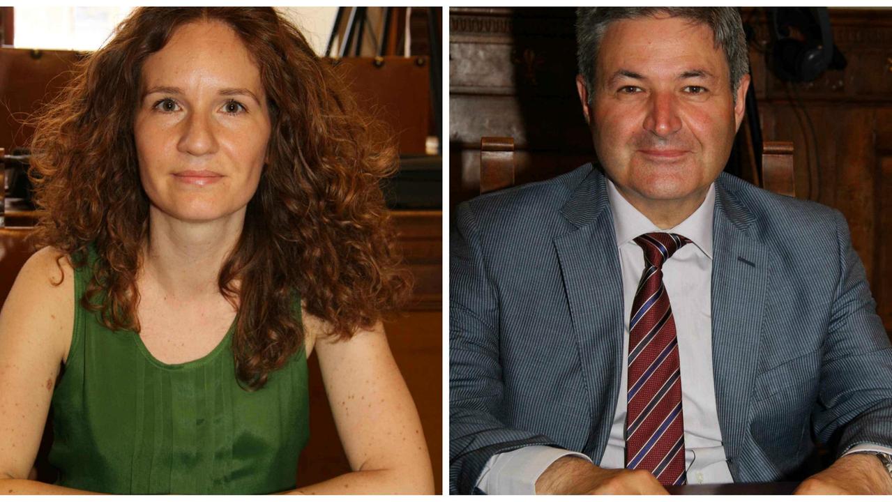 I consiglieri comunali Silvia La Vita (M5S) e Massimo Carlesi (Pd)