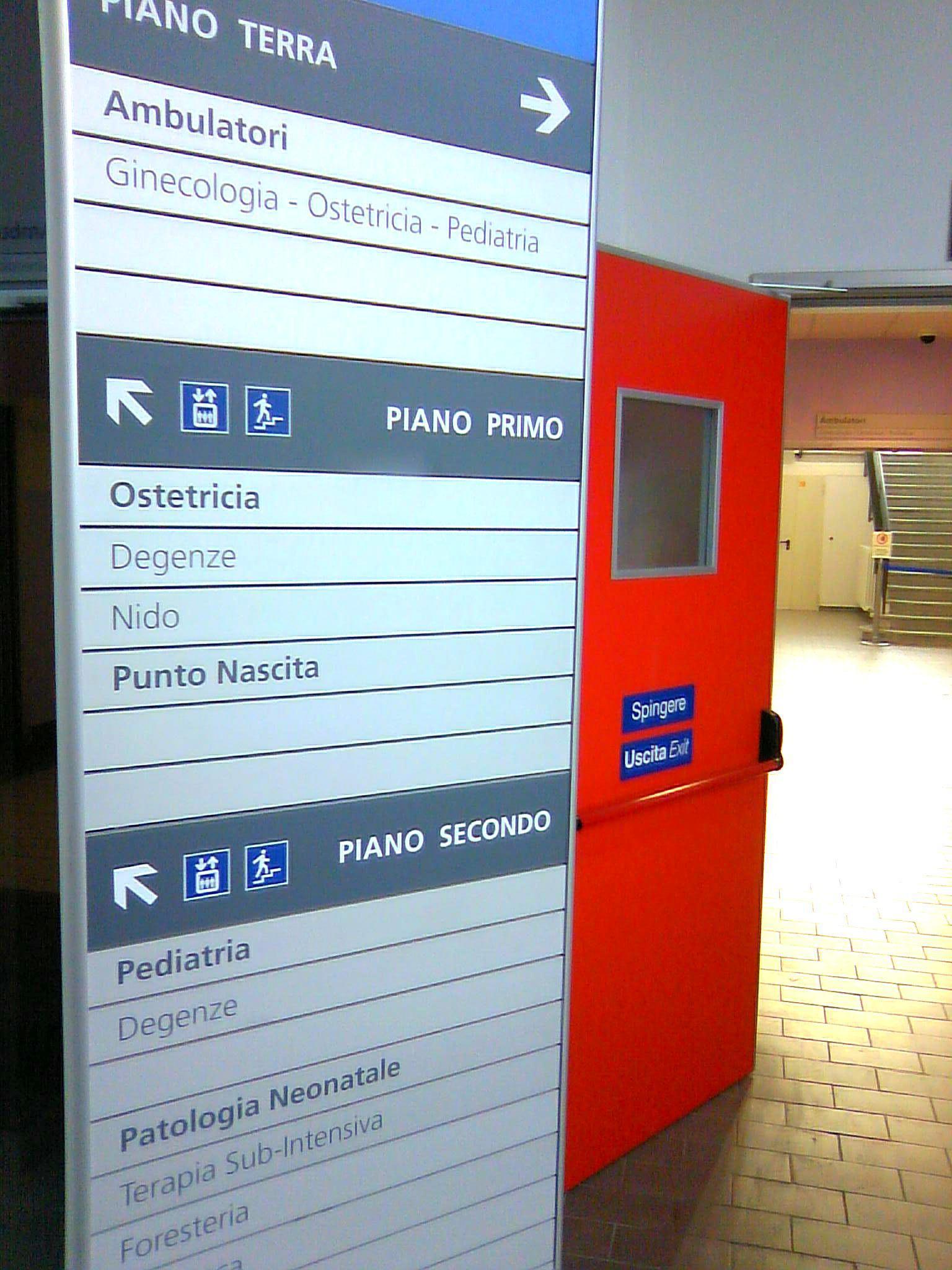 L'ingresso del reparto di Pediatria 