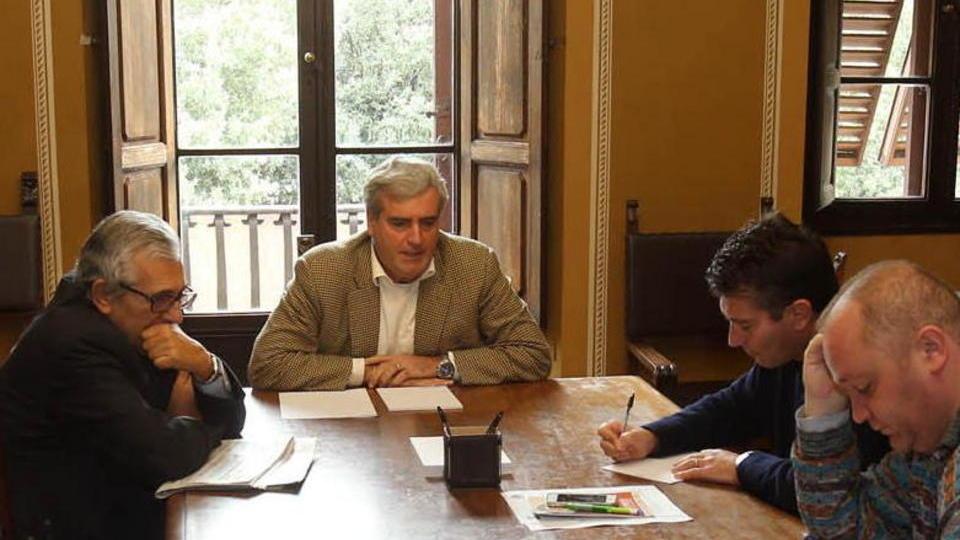 L'amministratore unico delle Terme Fabrizio Raffaelli in conferenza stampa (Foto Nucci)