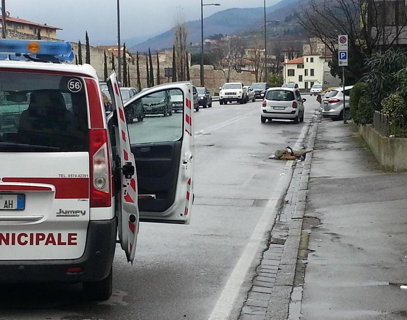 Cade dal marciapiede e viene investito da un’auto