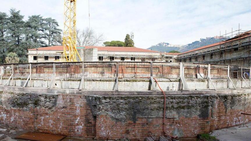 Il cantiere delle terme Leopoldine (foto Nucci)