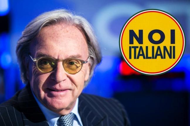 Della Valle e il logo del partito (foto da espresso.repubblica.it)