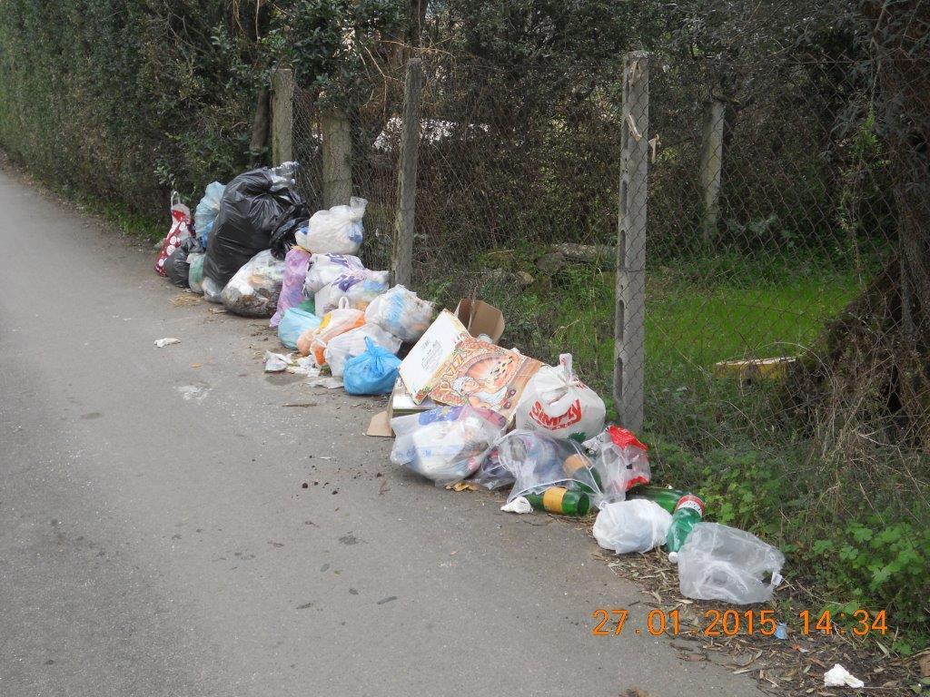 I sacchi di spazzatura abbandonati al Crociale