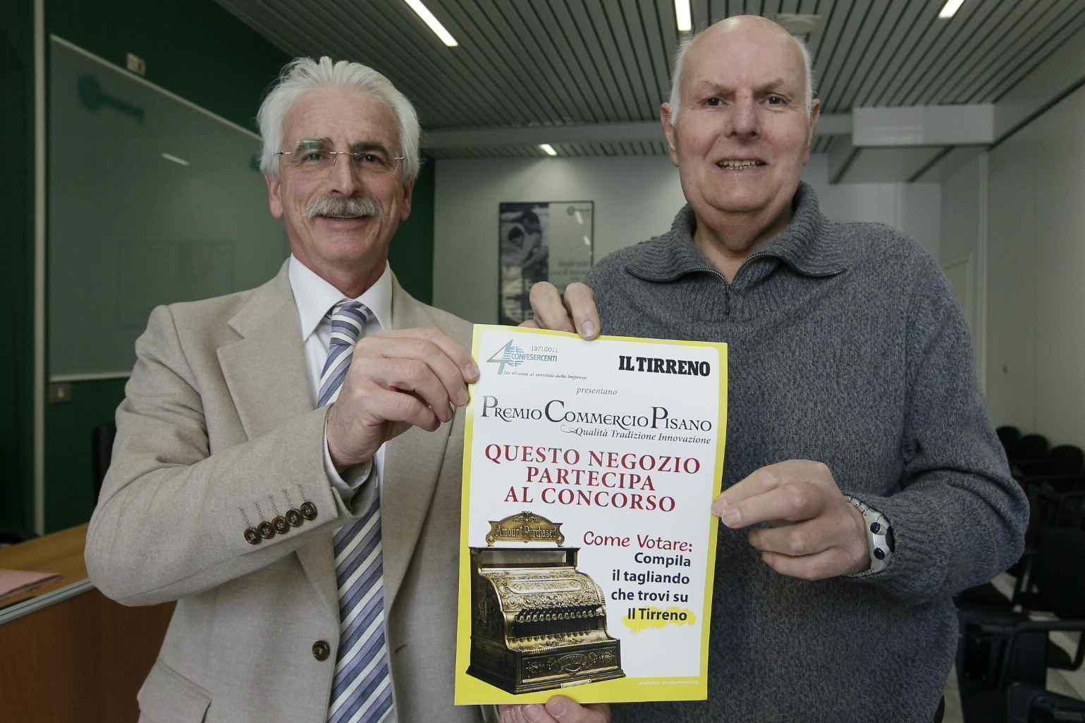 Marco Sbrana (a sinistra) e Roberto Balestri durante la presentazione di una iniziativa di Confesercenti