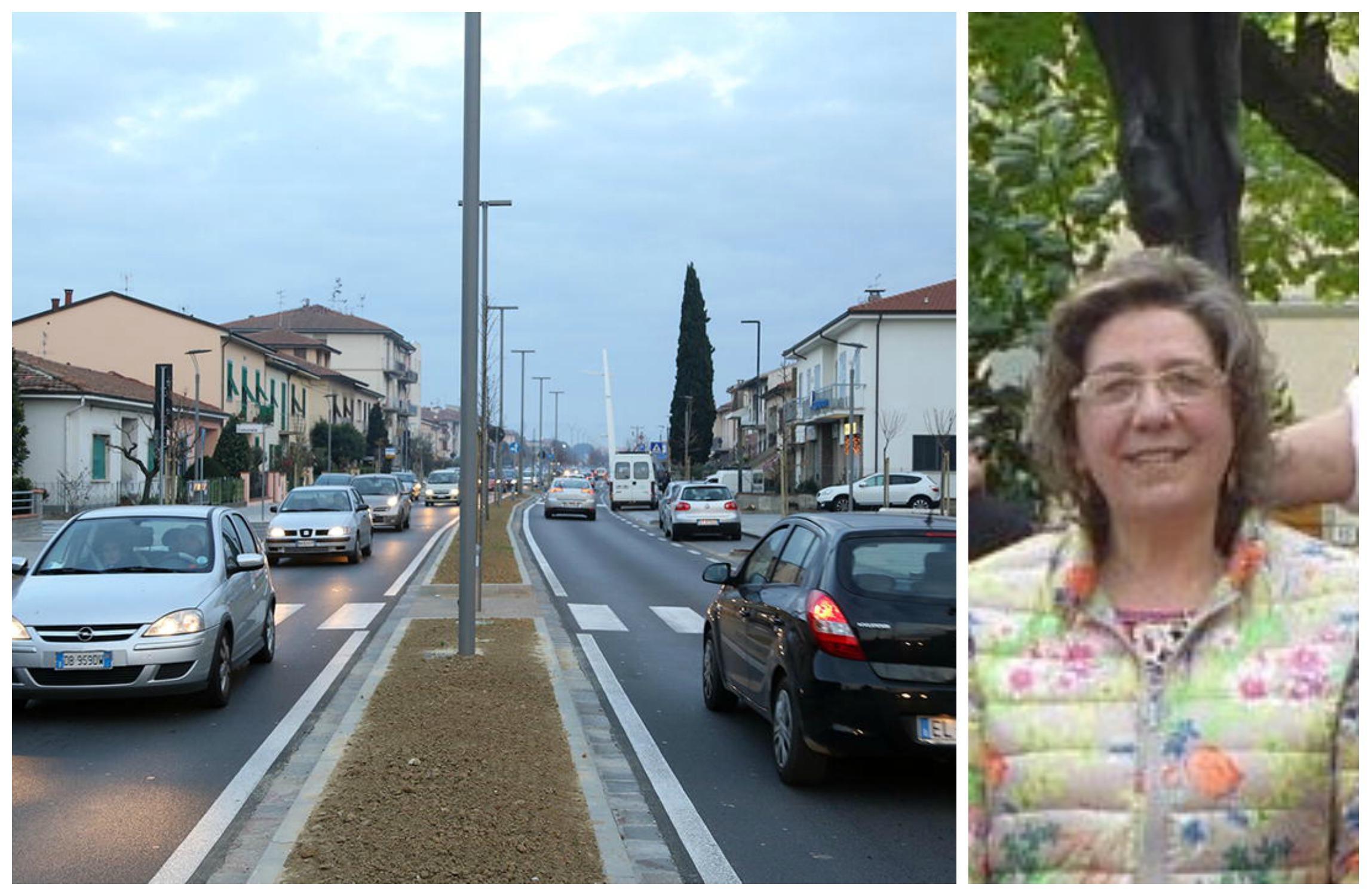 Viale Togliatti a Sovigliana e il consigliere comunale Manuela Landi