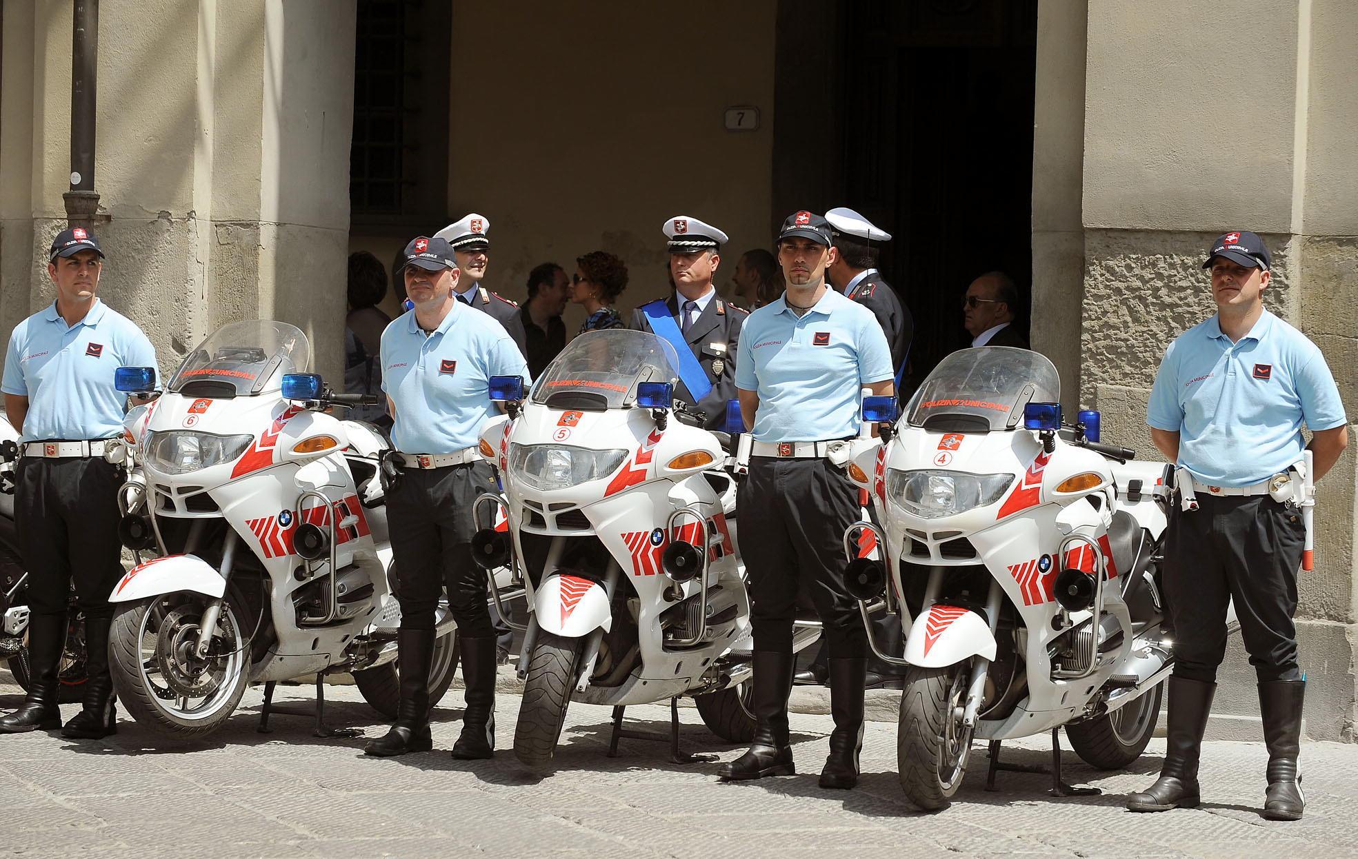 Il reparto motociclisti della Polizia municipale