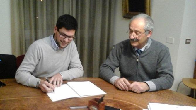 La firma dell'accordo fra i presidenti di Gida Gabriele Mammoli e di Conser Vincenzo Mellace