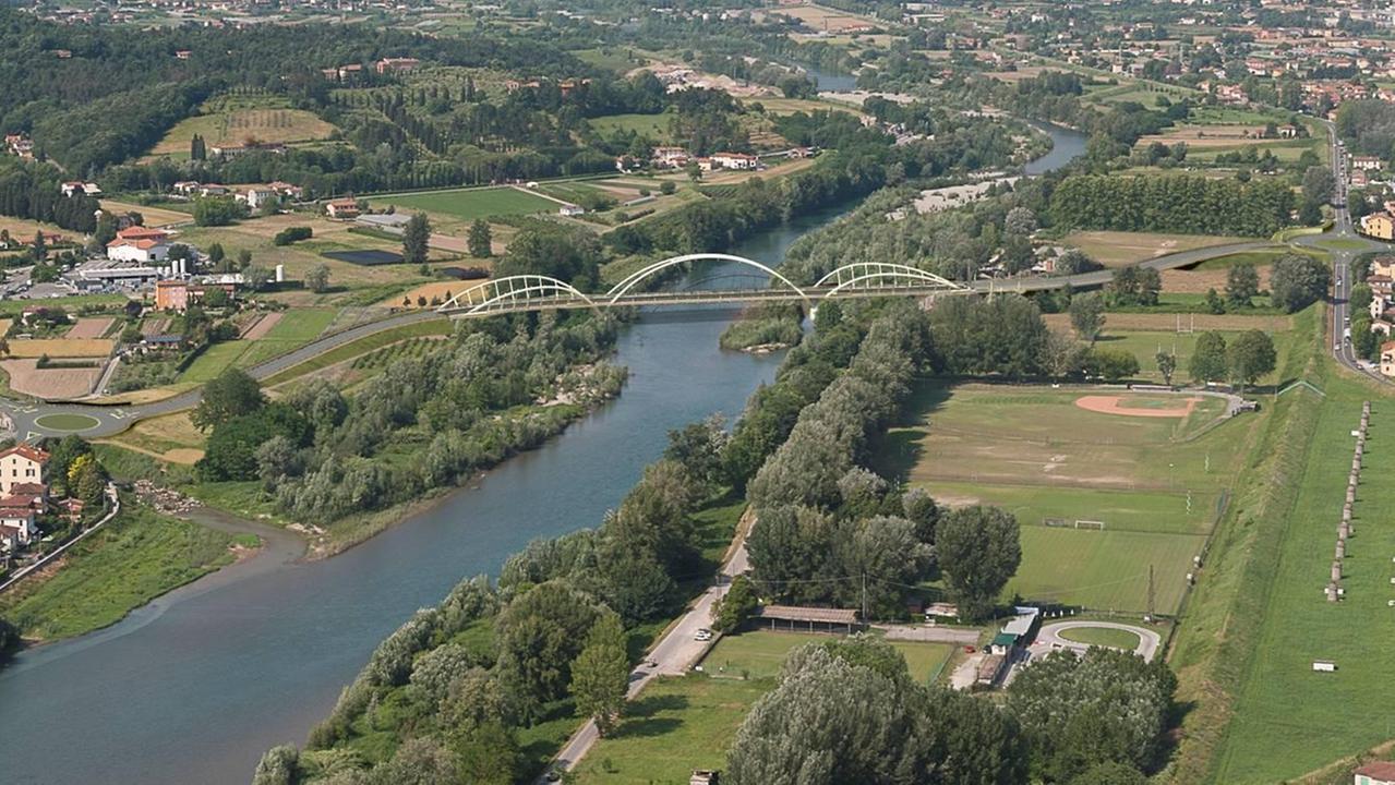 Il rendering del ponte sul Serchio