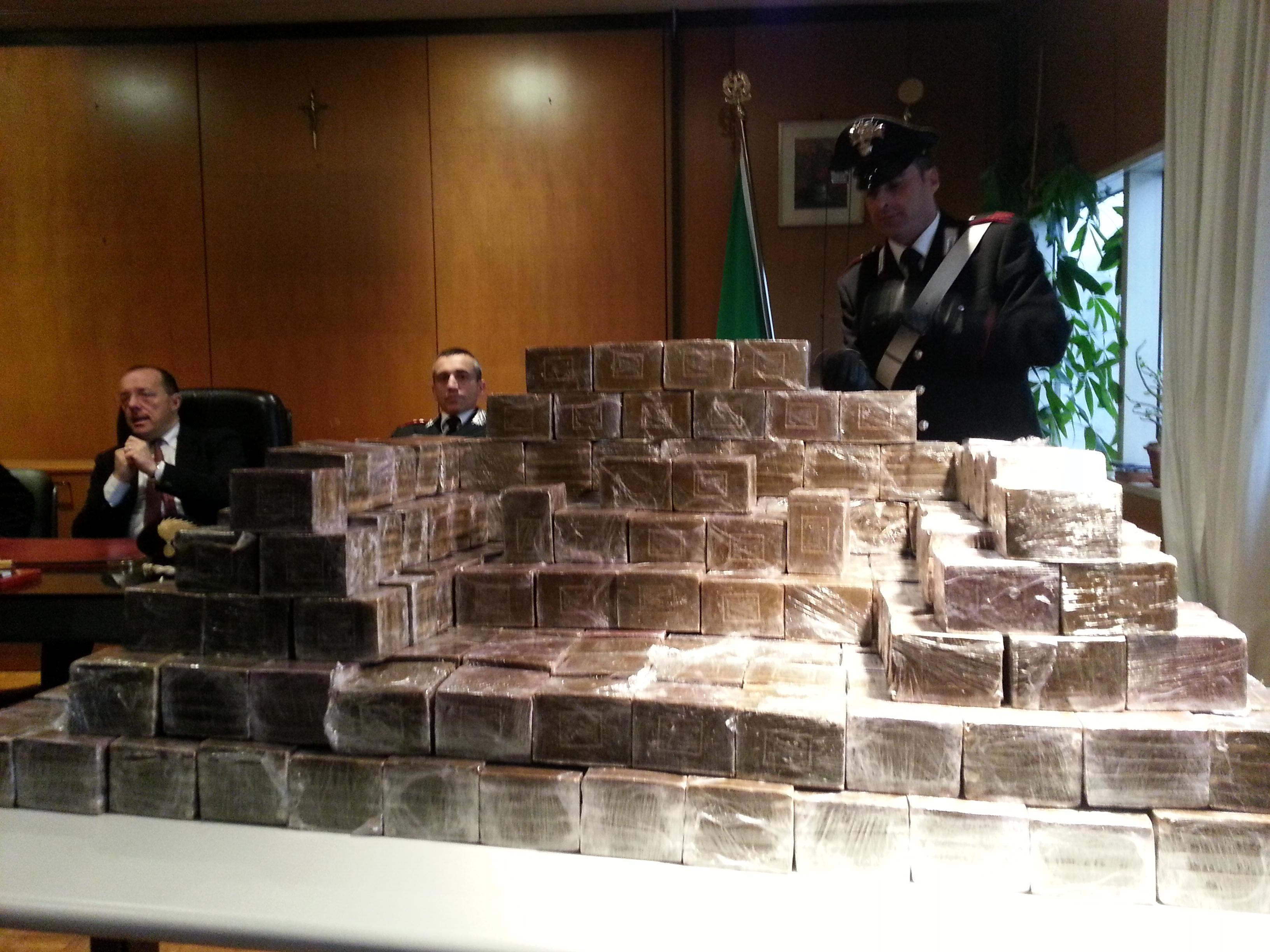 La droga sequestrata dai carabinieri