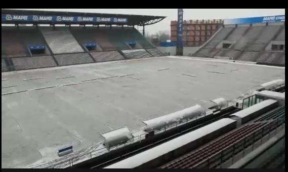 La nevicata allo stadio di Reggio Emilia