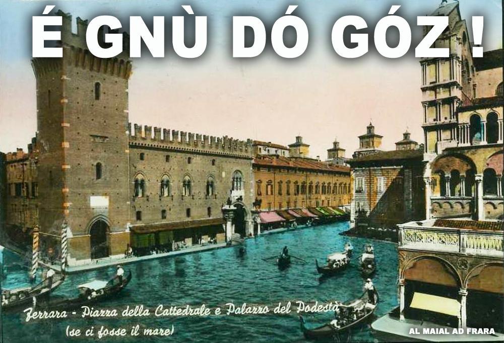 La cartolina d'epoca rielaborata dal Maiàl ad Fràra