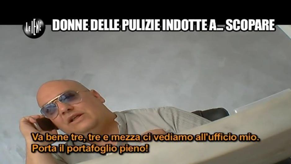 L'impresario in un fotogramma del video delle Iene