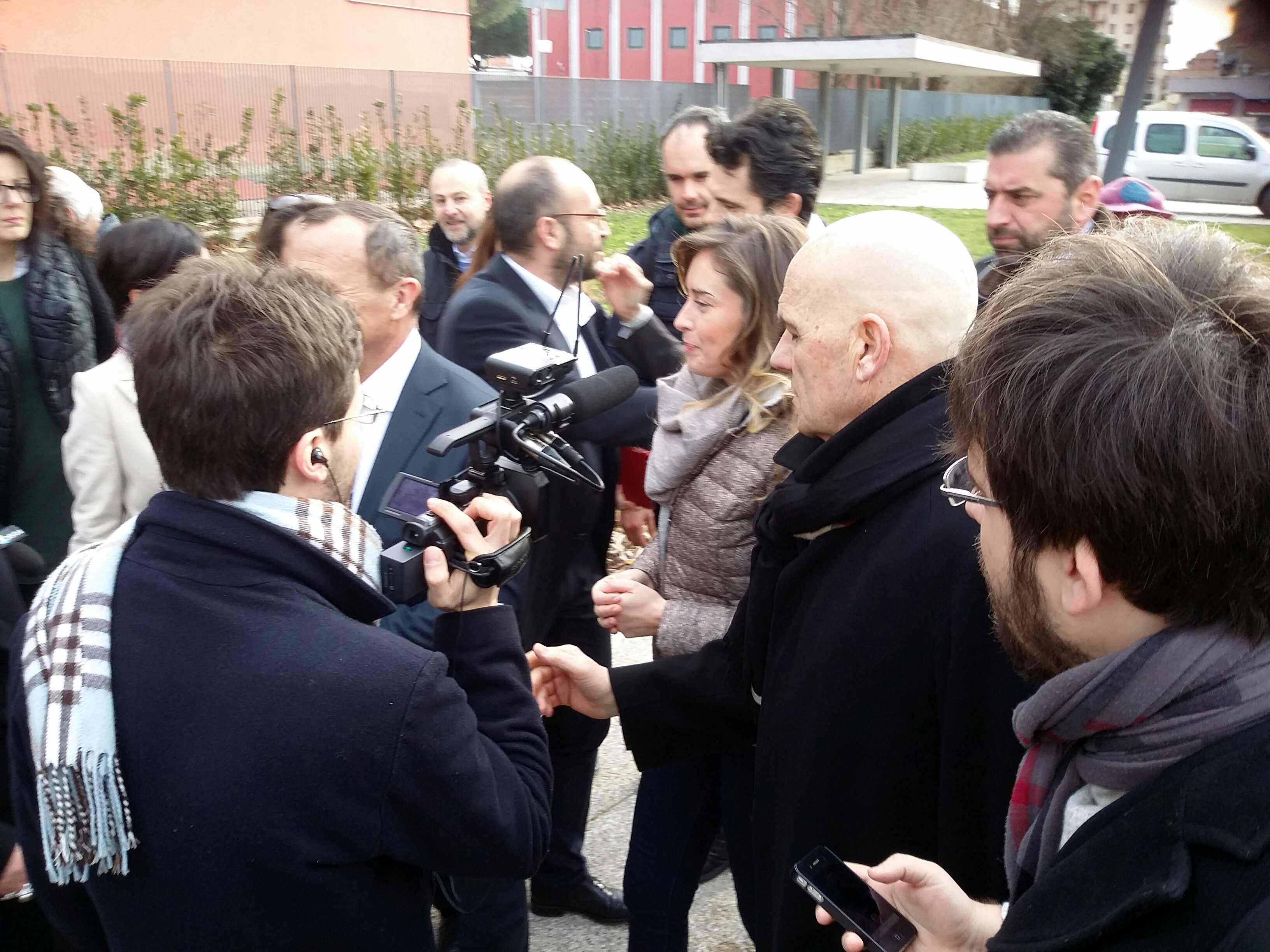 La ministra Elena Boschi fra il sindaco Biffoni e il questore Cerulo