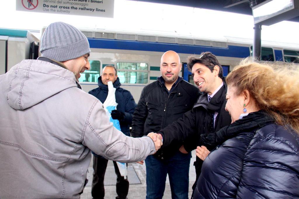 Marcella Amadio durante la protesta alla stazione 