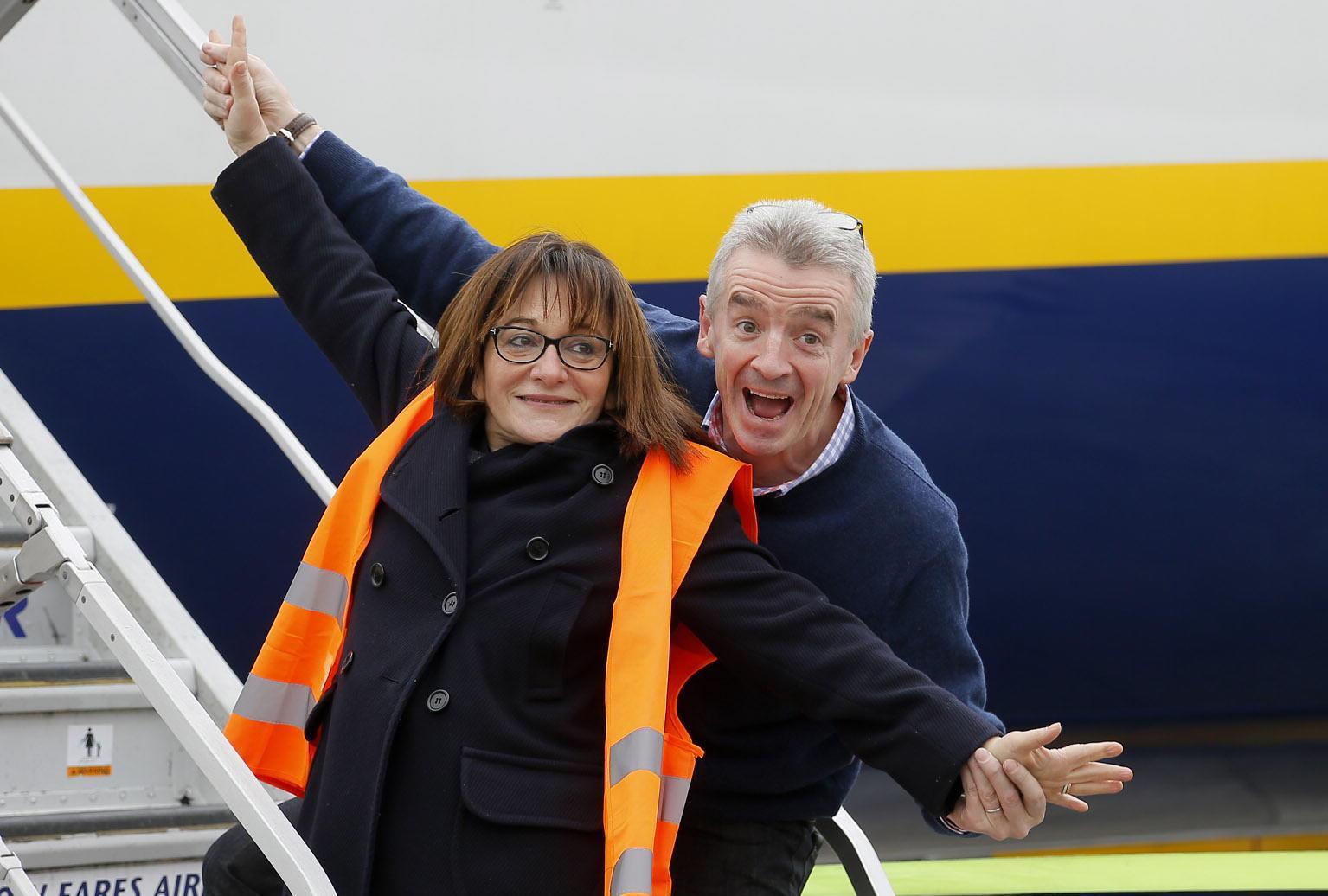Gina Giani, ad di Sat e Michael O'Leary, amministratore delegato e numero uno di  Ryanair