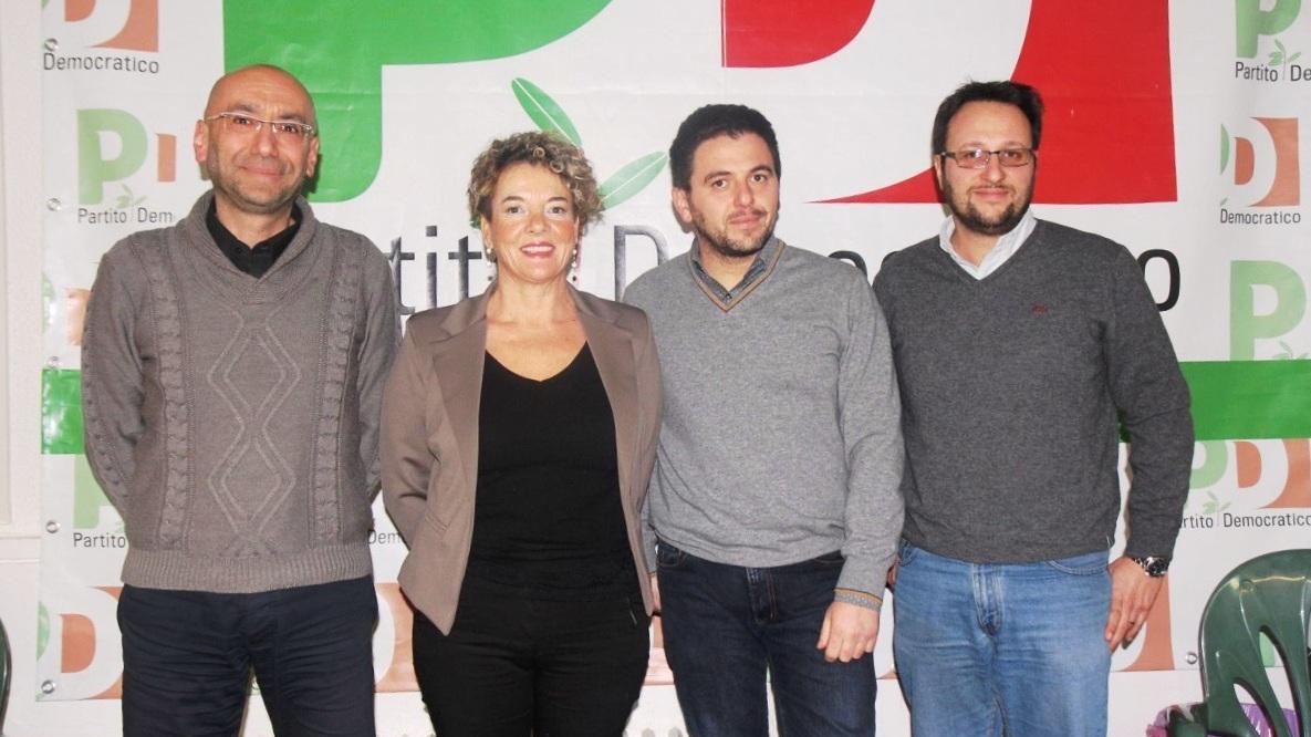I candidati in lizza per la leadership del Pd cittadini: da sinistra Pietro Caruso, Sonia Filippi, Federico Bellandi e Alberto Lenzi (Salvini Pentafoto)
