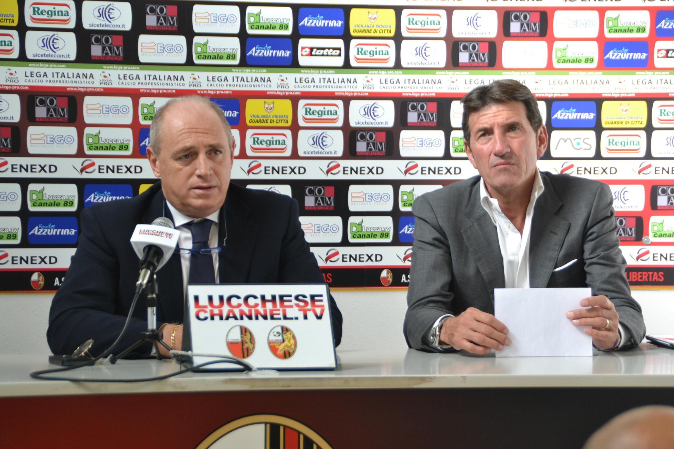 Il presidente della Lucchese Andrea Bacci assieme al direttore tecnico Giovanni Galli 
