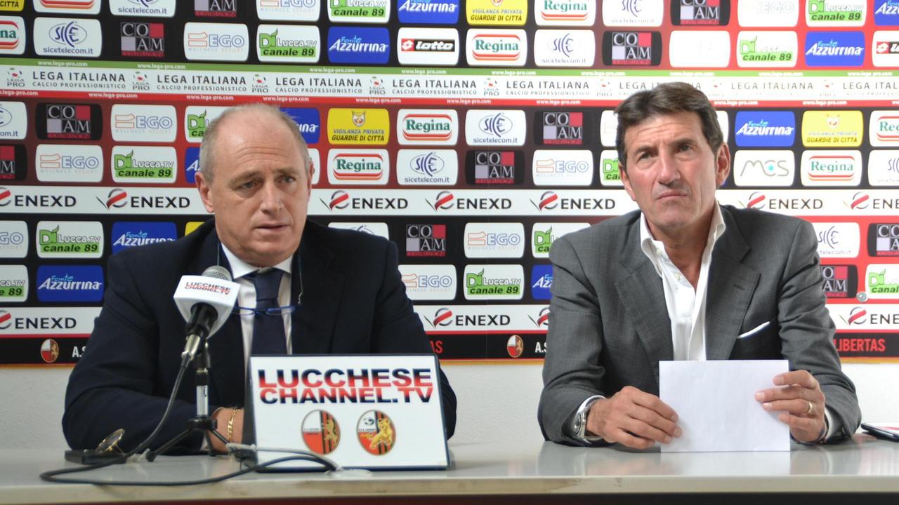 Il presidente della Lucchese Andrea Bacci assieme al direttore tecnico Giovanni Galli
