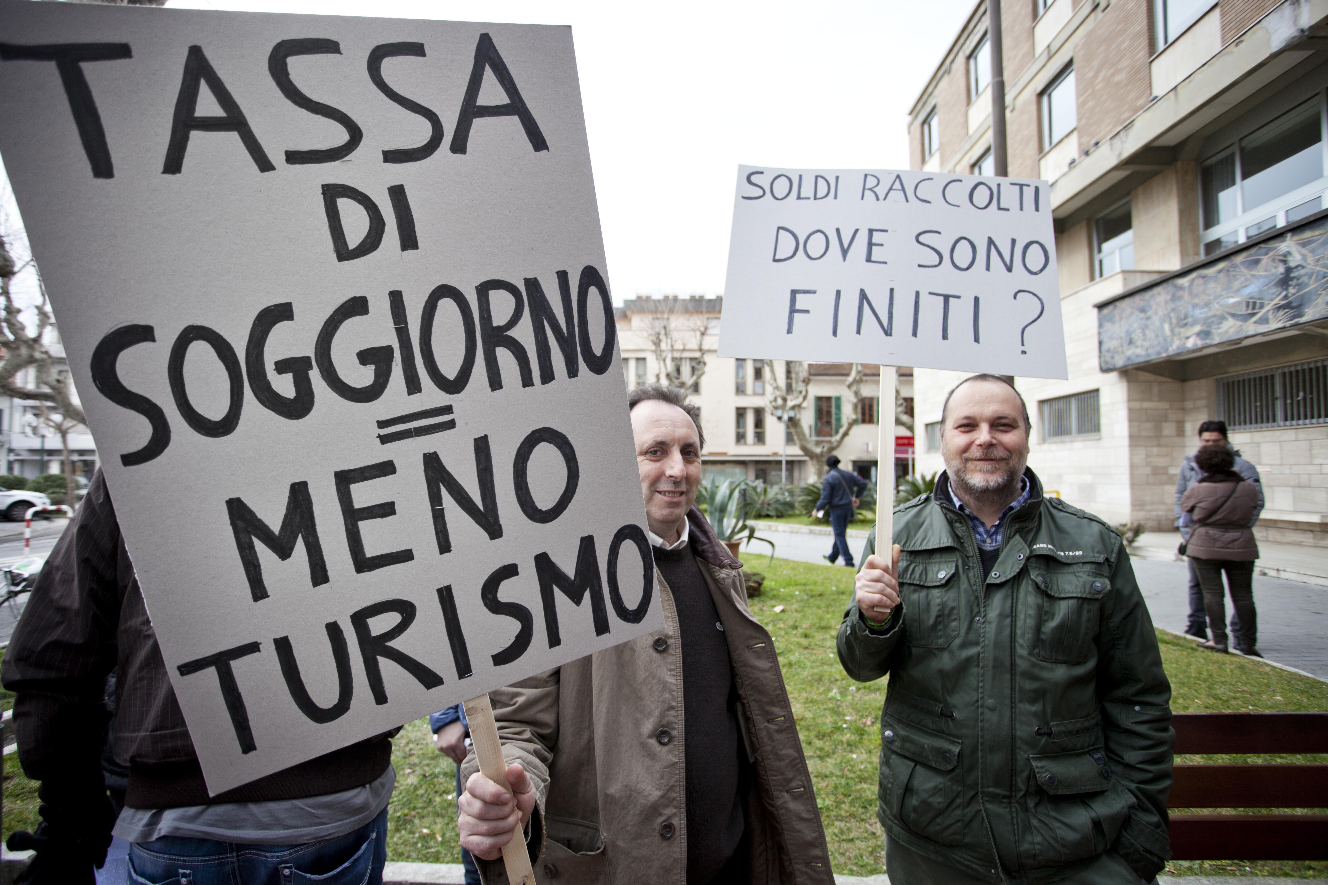 La protesta degli albergatori contro la tassa di soggiorno