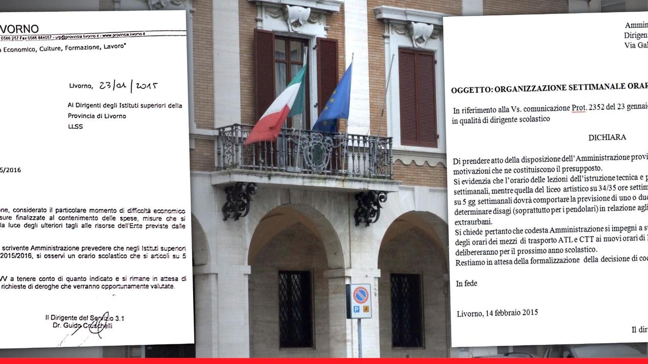 La lettera della Provincia ai presidi e quella che i presidi hanno inviato come risposta che dà in pratica il via libera alla settimana corta a partire dal prossimo anno scolastico