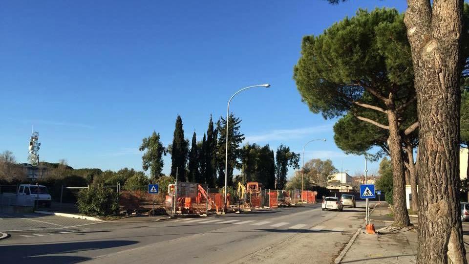 Il cantiere in viale Europa