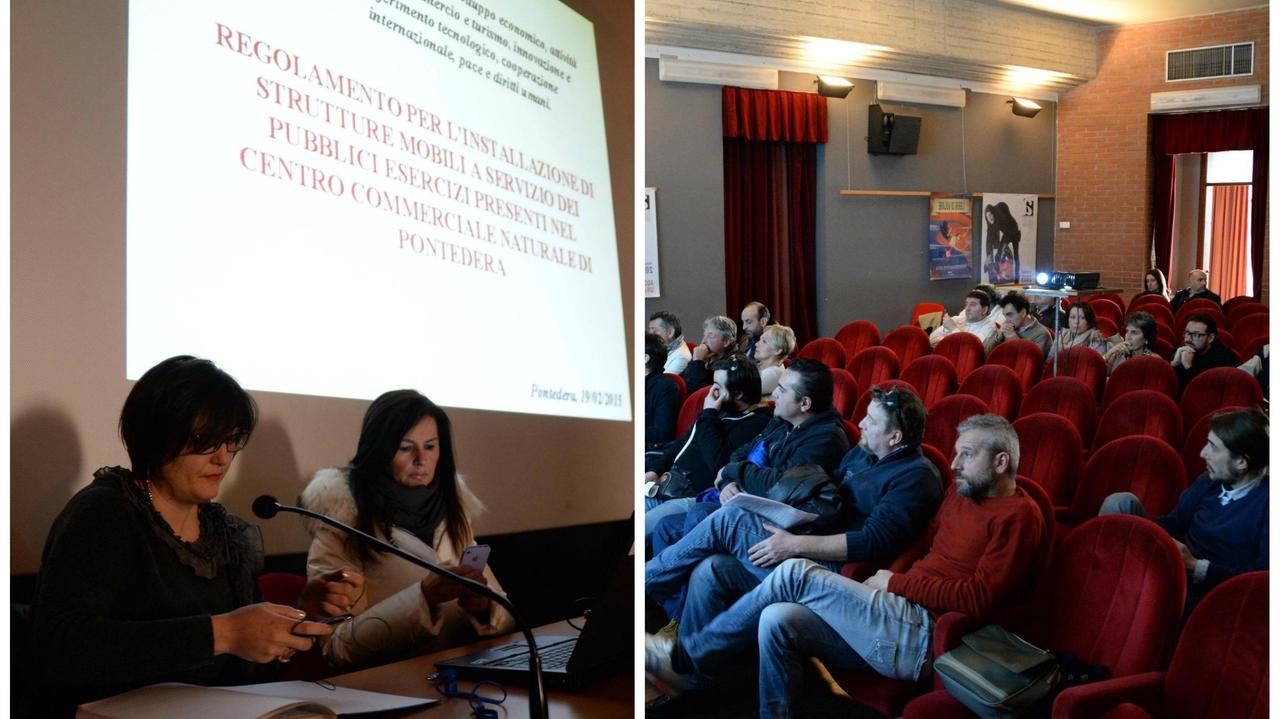 Un momento dell'incontro tra commercianti e amministrazione comunale (foto Franco Silvi)