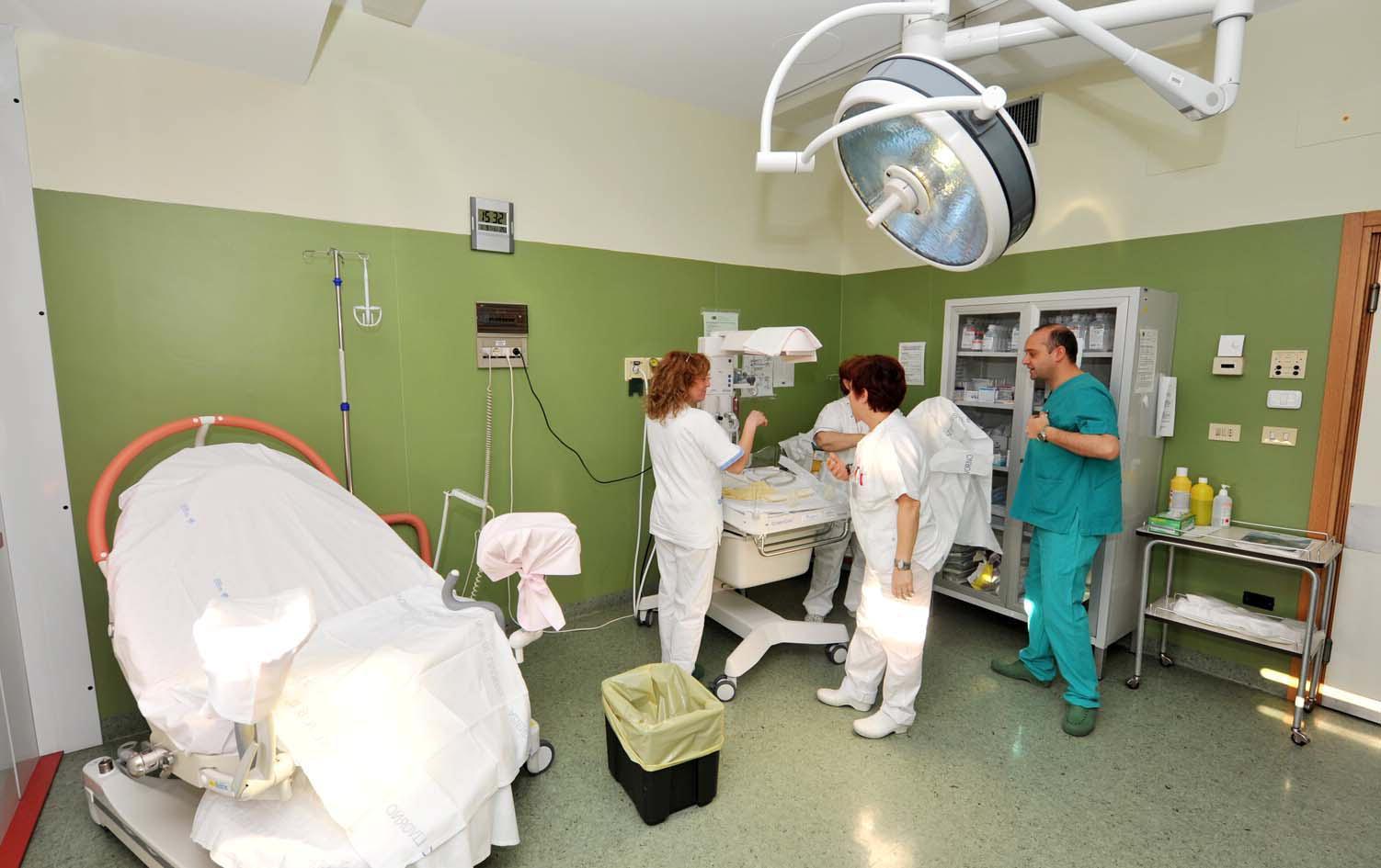 La sala parto dell'ospedale Villlamarina (foto Paolo Barlettani)