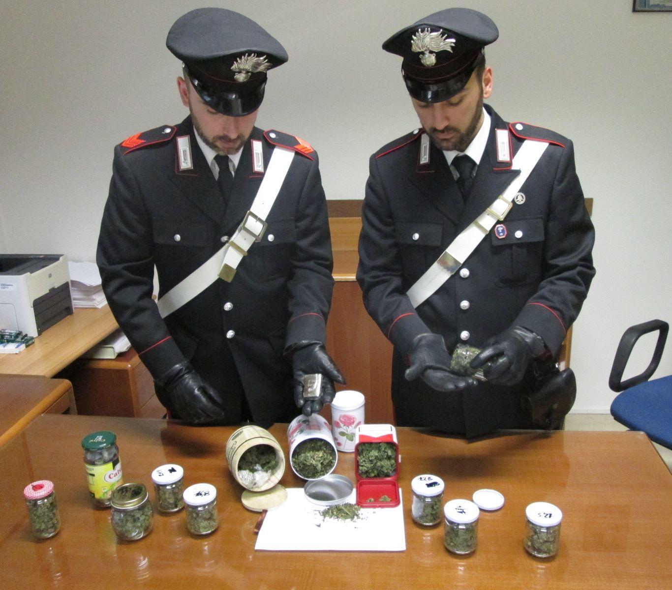 La droga sequestrata dai carabinieri
