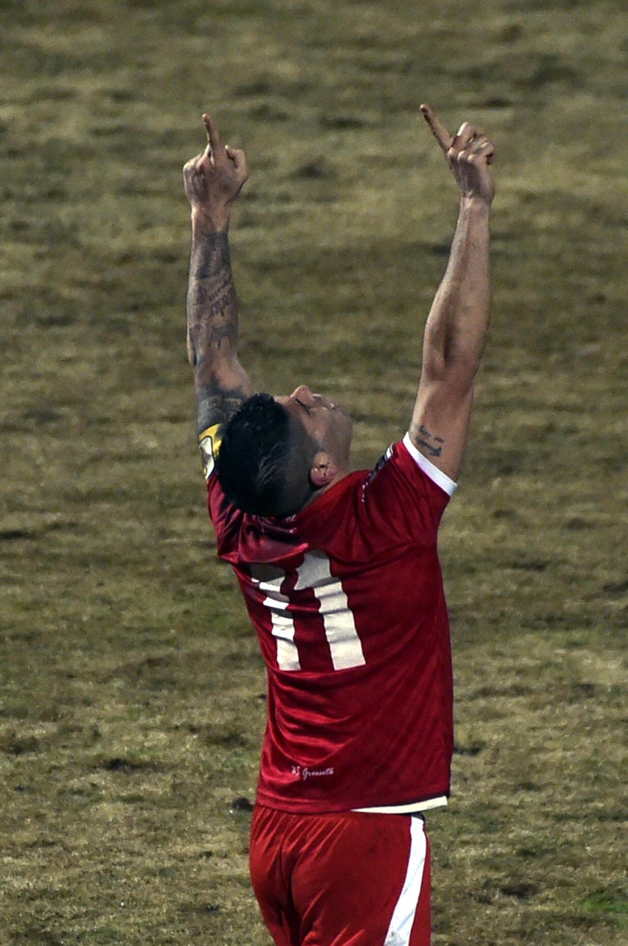 L'esultanza di Torromino dopo il gol (foto Bf)