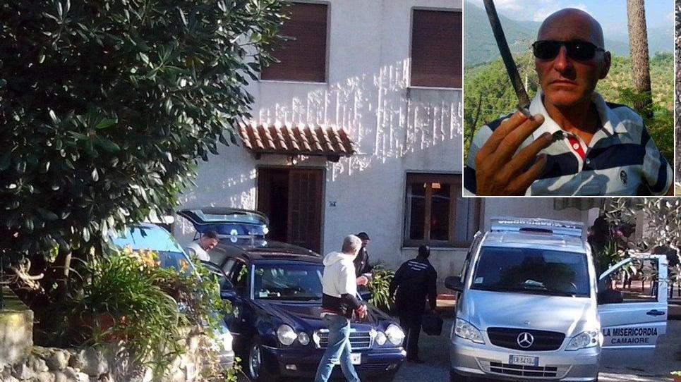 Nella foto Andrea Bresciani e l'abitazione in cui ha ucciso l'anziana madre e poi si è tolto la vita