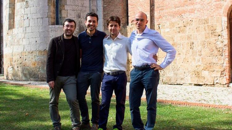 Il team dei quatro ingegneri: da sinistra Giacomo Baldi, Gabriele Montelisciani, Daniele Mazzei e Gualtiero Fantoni
