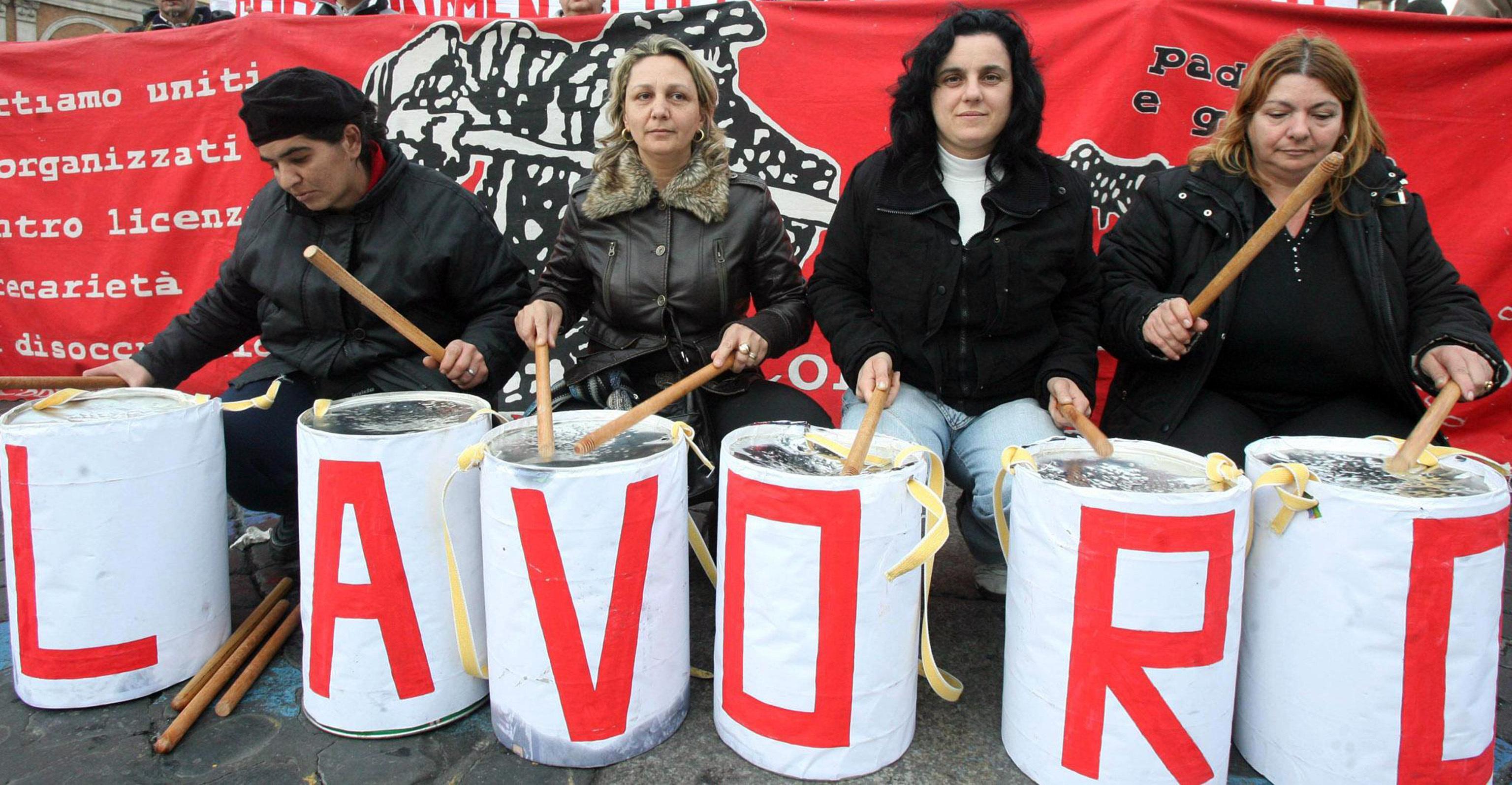 Una manifestazione per il lavoro