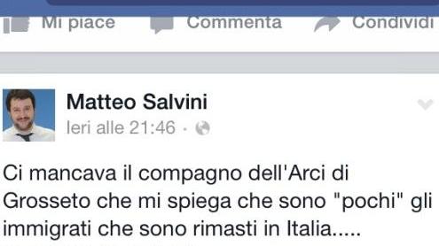 Scintille tra Salvini e l’Arci nella diretta sui migranti