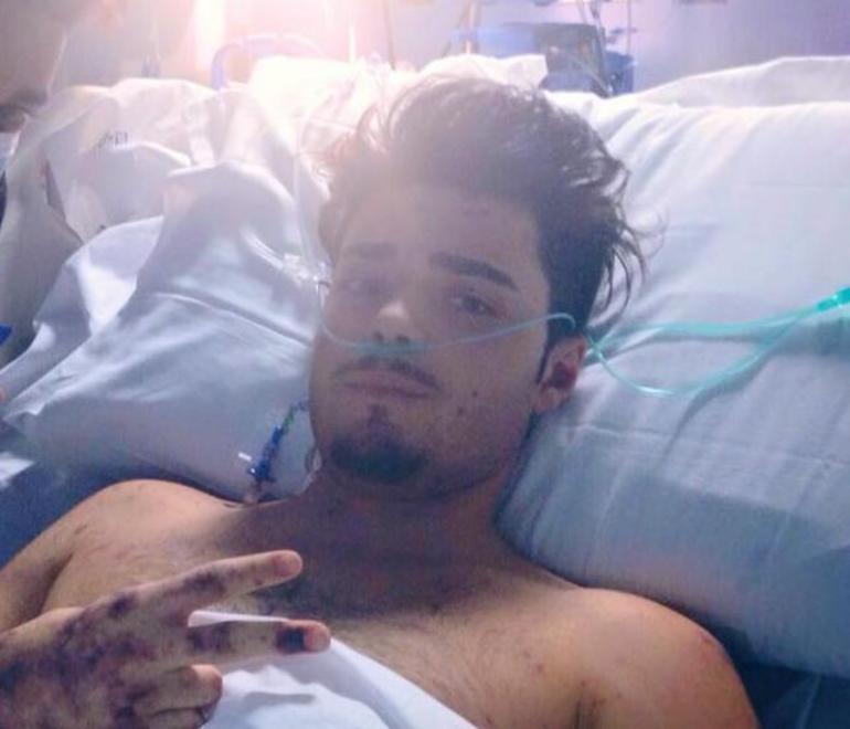 Marco Giacomelli in ospedale
