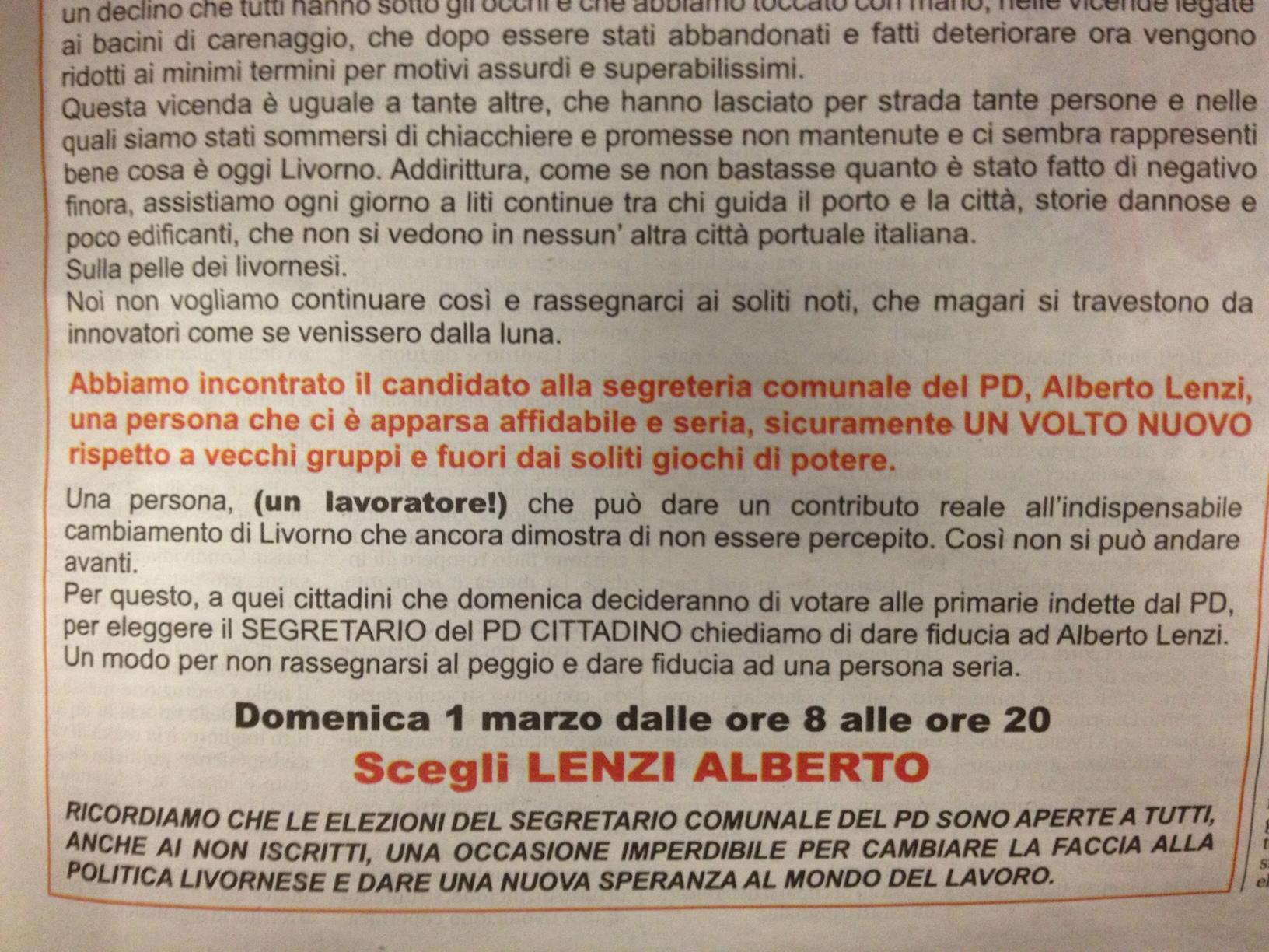 La pubblicità dell'associazione riparatori navali di Livorno comparsa sul Tirreno