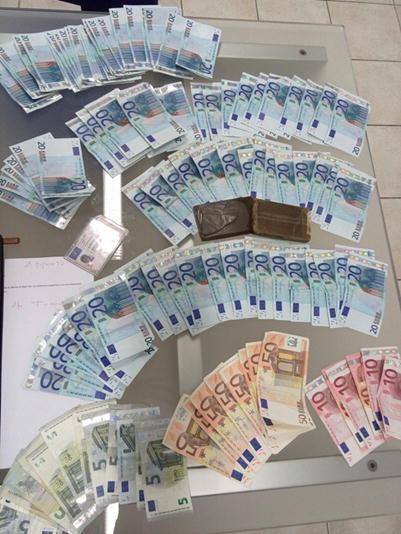 I soldi sequestrati alla coppia