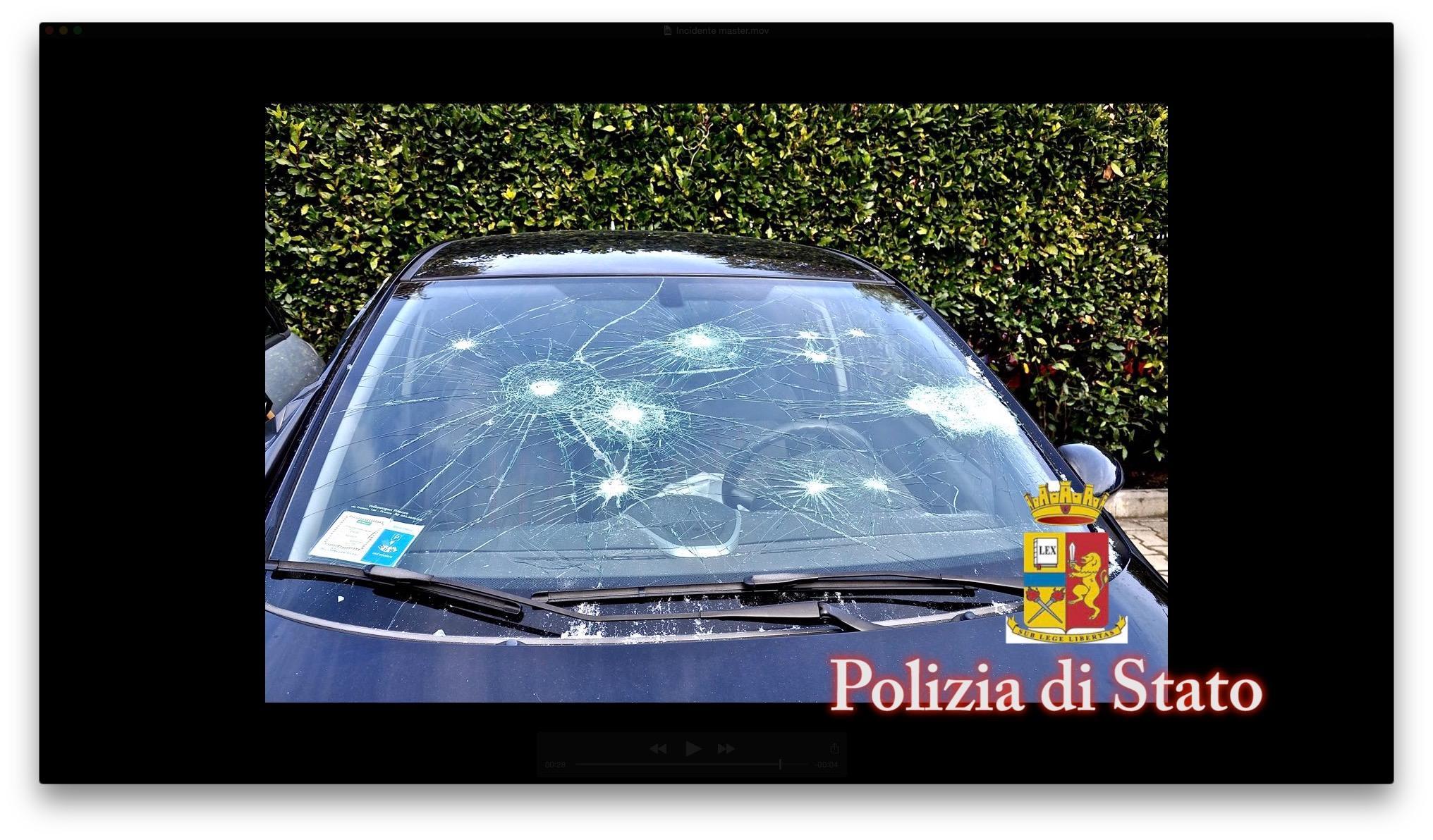 L'auto investitrice dopo l'impatto