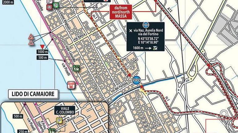Il percorso a Lido di Camaiore